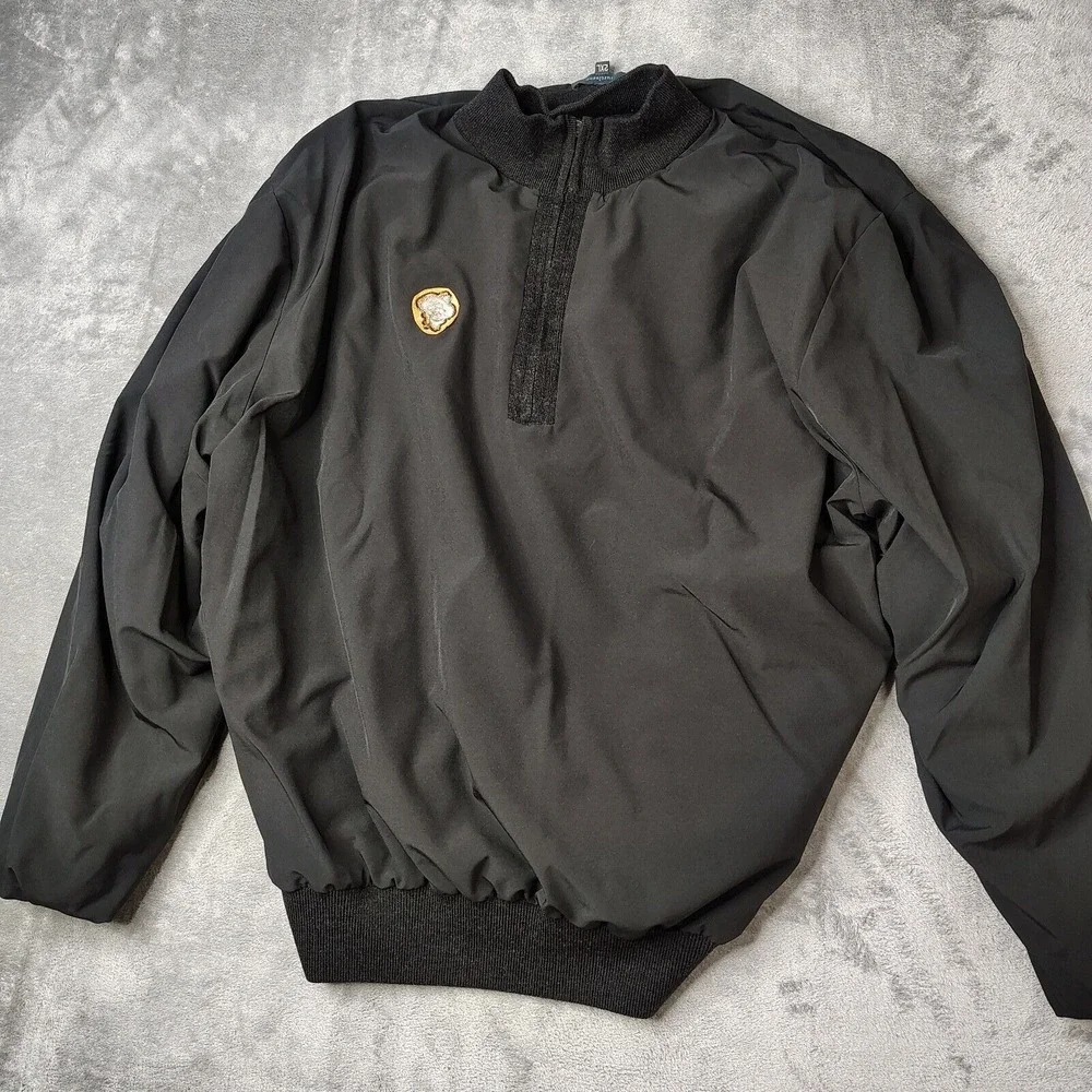 OSU Cowboys Turtleson Sweater Mens 2XL Gray 100% Merino Wool 1/4‎ Zip Poly Lined
